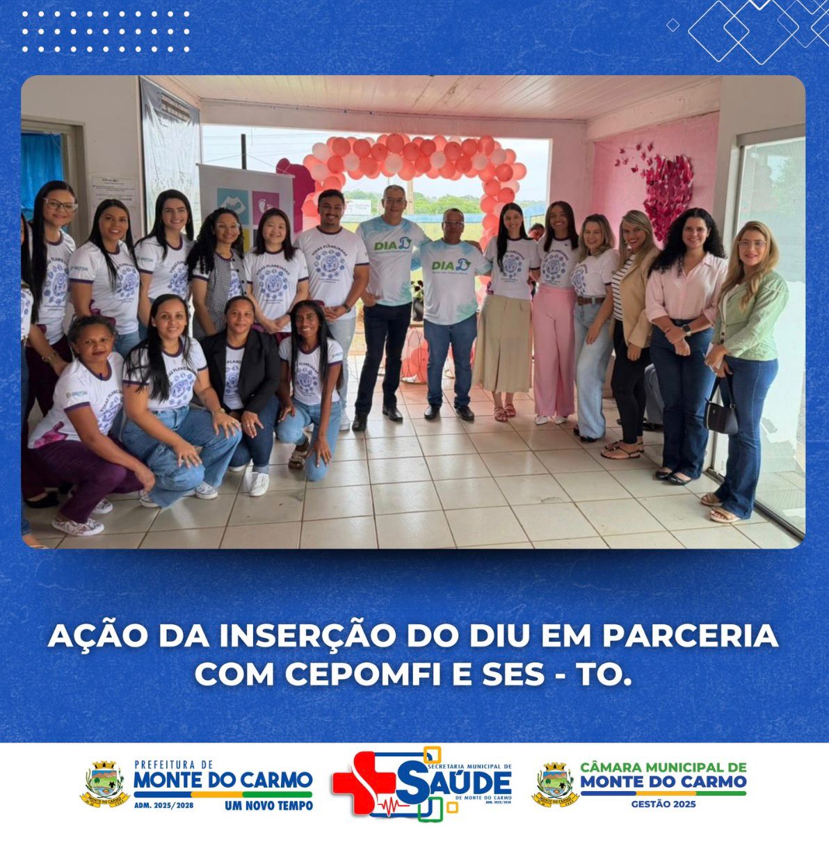Monte do Carmo promove ação de inserção de DIU em parceria com o projeto Vidas Planejadas